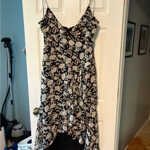 Floral Black and White Dress